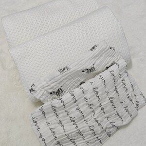 Nestig Wave Mini Crib Mattress Waterproof Covers 2 pc and Handmade Muslin Crib S